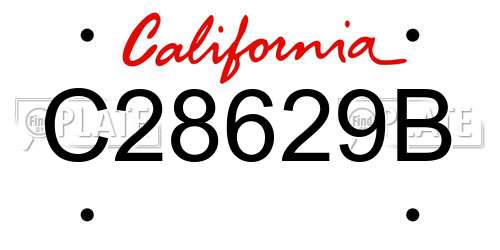 C28629B California License Plate