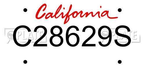 C28629S California License Plate