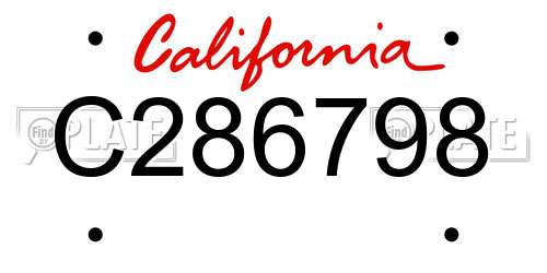 C286798 California License Plate