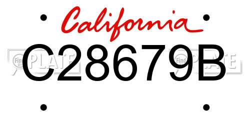 C28679B California License Plate