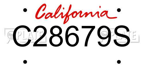 C28679S California License Plate