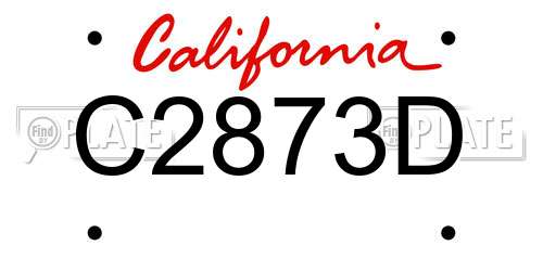 C2873D California License Plate