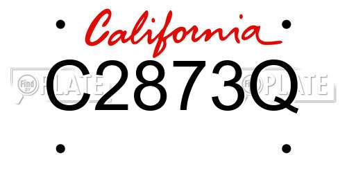 C2873Q California License Plate