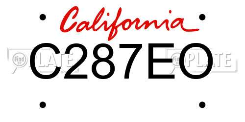 C287EO California License Plate