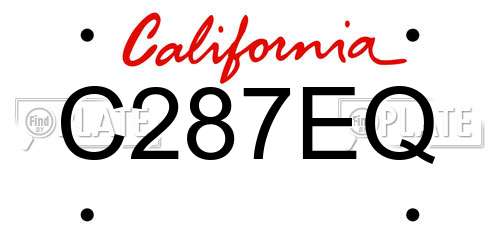 C287EQ California License Plate