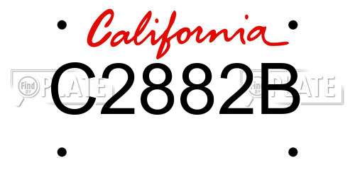 C2882B California License Plate