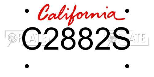 C2882S California License Plate