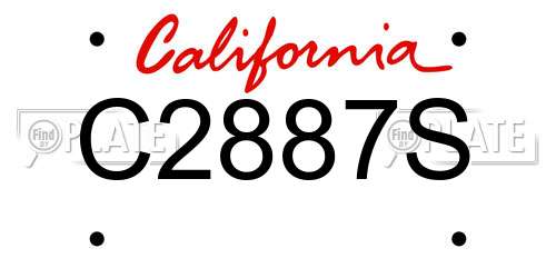 C2887S California License Plate