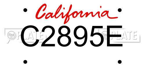 C2895E California License Plate