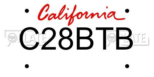 C28BTB California License Plate