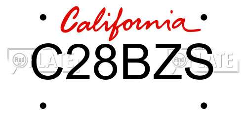 C28BZS California License Plate