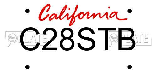 C28STB California License Plate
