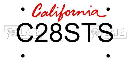 C28STS California License Plate