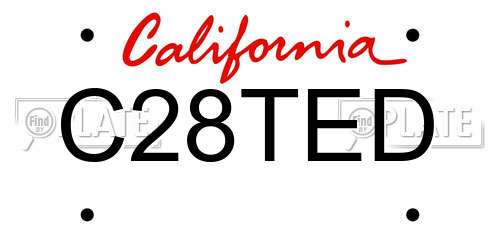 C28TED California License Plate
