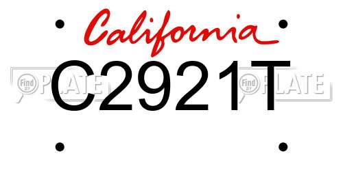 C2921T California License Plate