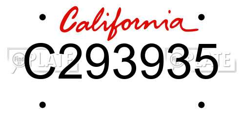 C293935 California License Plate