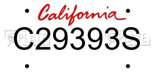 C29393S California License Plate