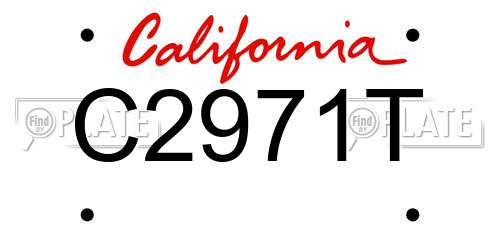 C2971T California License Plate