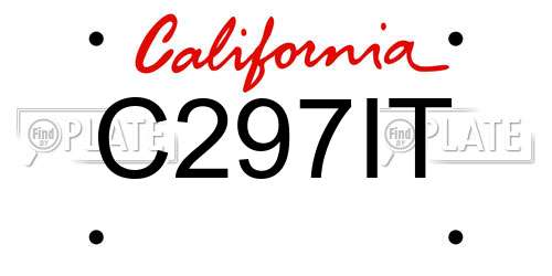 C297IT California License Plate