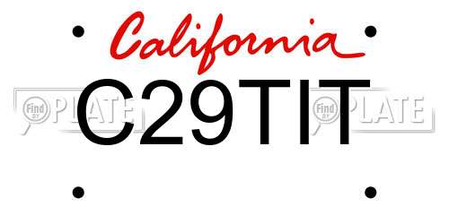 C29TIT California License Plate