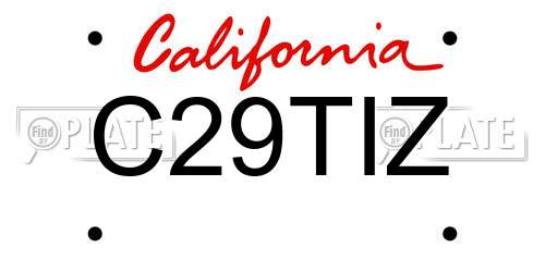 C29TIZ California License Plate