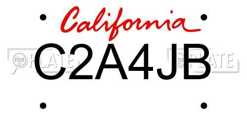 C2A4JB California License Plate