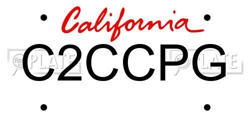 C2CCPG California License Plate