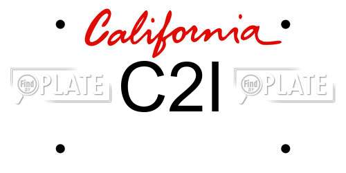 C2I California License Plate