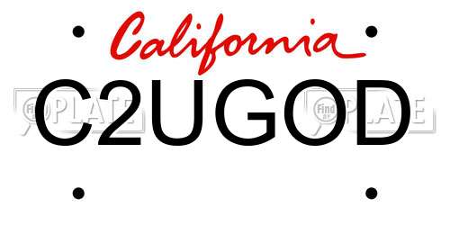 C2UGOD California License Plate