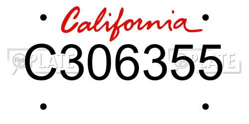 C306355 California License Plate
