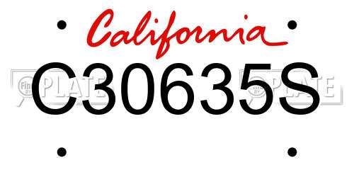 C30635S California License Plate