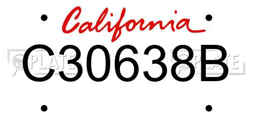 C30638B California License Plate