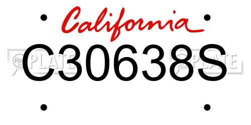 C30638S California License Plate