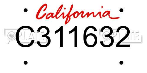 C311632 California License Plate