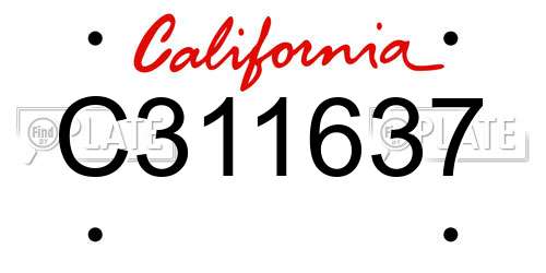C311637 California License Plate
