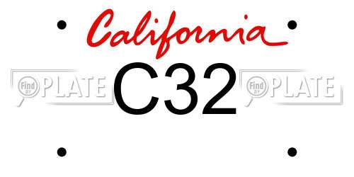 C32 California License Plate
