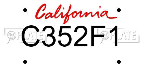 C352F1 California License Plate
