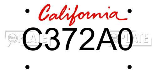 C372A0 California License Plate