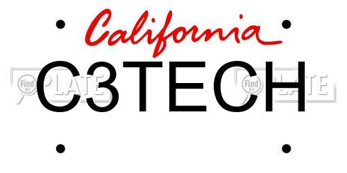 C3TECH California License Plate