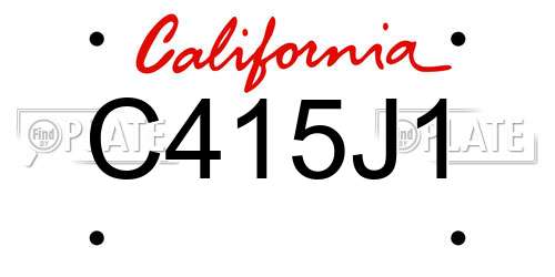 C415J1 California License Plate