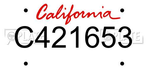 C421653 California License Plate