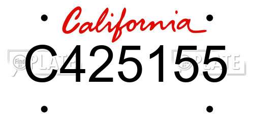 C425155 California License Plate