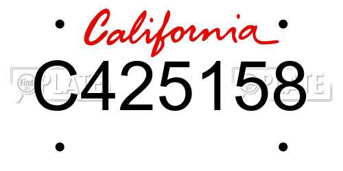C425158 California License Plate