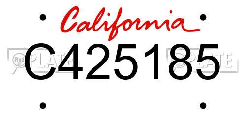 C425185 California License Plate