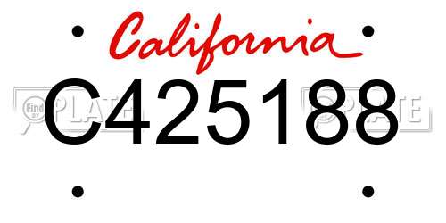 C425188 California License Plate