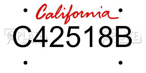 C42518B California License Plate