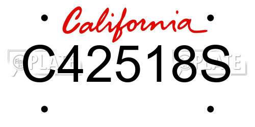 C42518S California License Plate