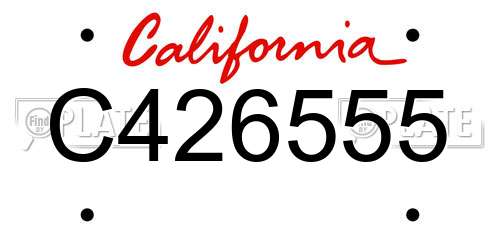 C426555 California License Plate