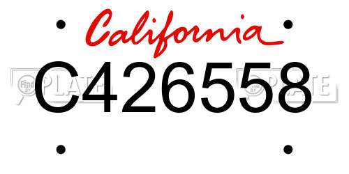 C426558 California License Plate