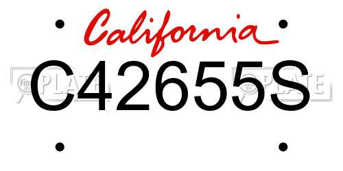 C42655S California License Plate